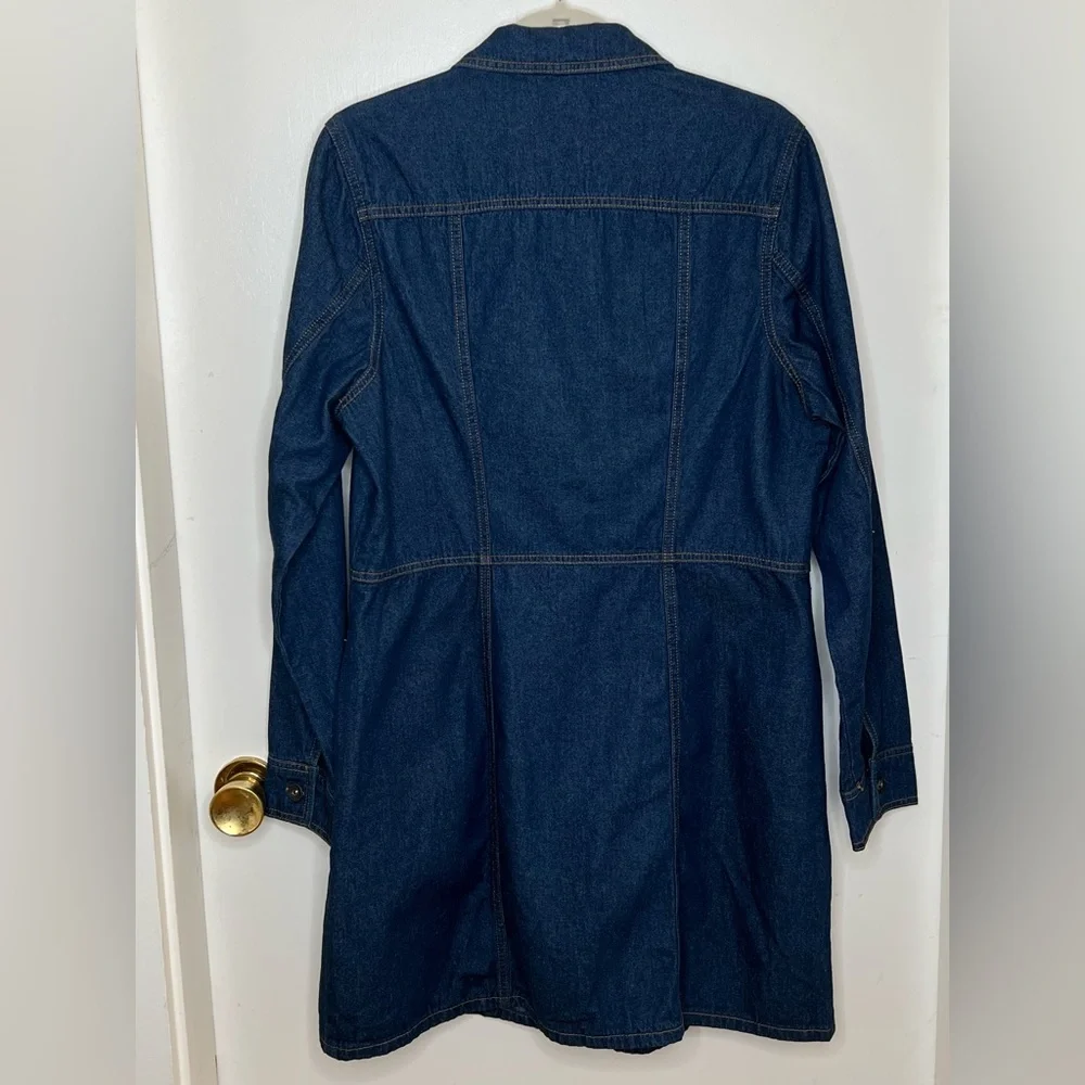 Frye Denim Above the Knee Dress, Long Sleeve, Dark Wash, Large, NWOT
